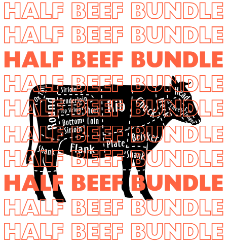 Half Grassfed Beef Package (182 lbs MEAT) - SAVE 15%