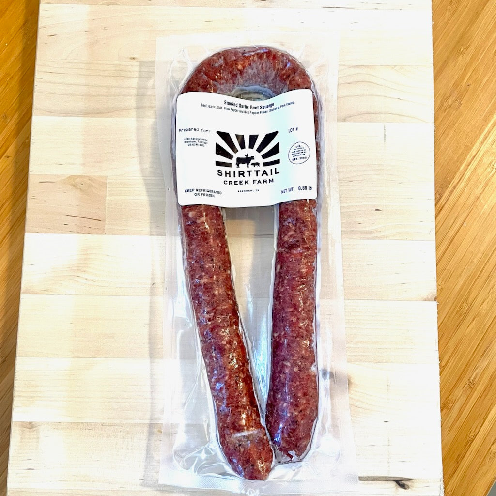 Smoked Garlic Beef Sausage